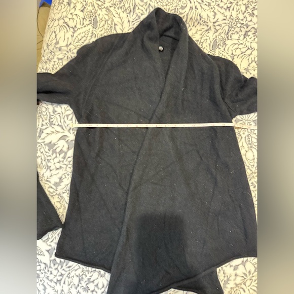 Aqua Cashmere black hi lo open front jacket t cardigan - Picture 5 of 7